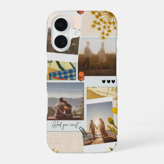 Coque iPhone 16 Collage photo personnalisé pour couple | 'Ravi que