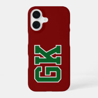 College Bourgogne Vert Monogramme Initiales