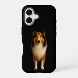 Coque iPhone 16 Collie loyal iPhone 16 Mate noir 4 Luxe