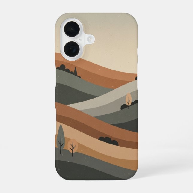 Coque iPhone 16 Colline Naturelle Rétro (Verso)