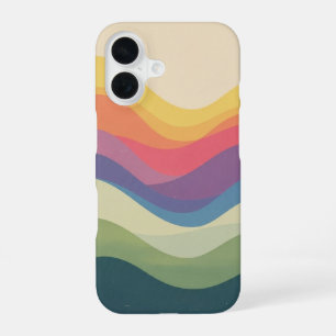 Coque iPhone 16 Collines Arc-en-ciel Vintage