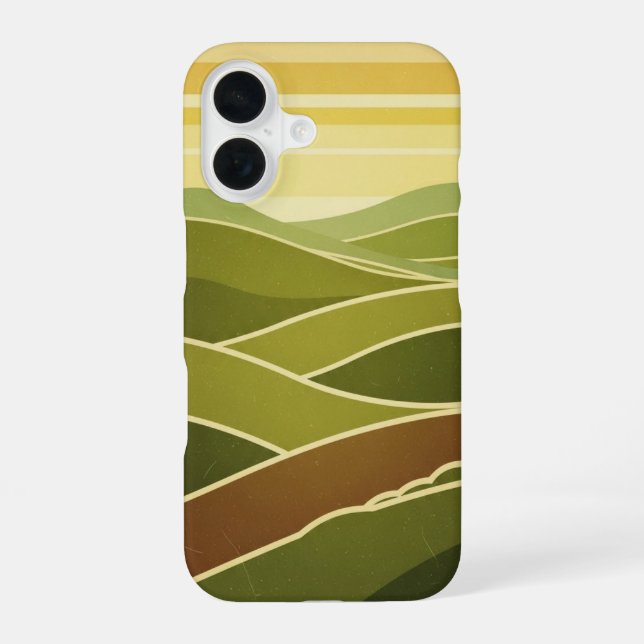 Coque iPhone 16 Collines Olives Rétro (Verso)