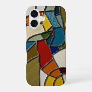 Coque iPhone 16 Coloré Vitrage Mosaïque Abstraction