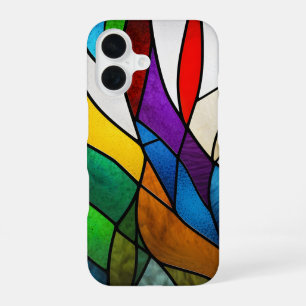 Coque iPhone 16 Coloré Vitrage Mosaïque Abstraction