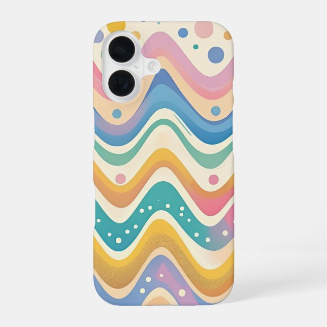 Coque iPhone 16 Coloré Wavy Chevron Zigzag (Verso)