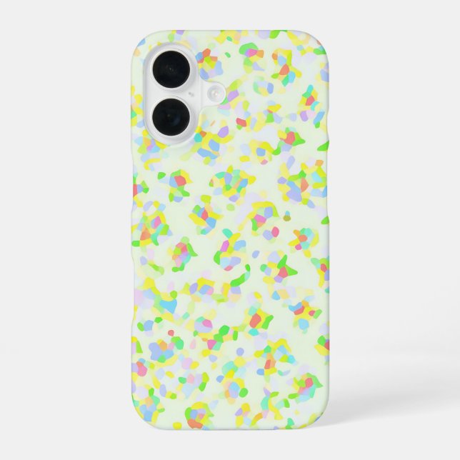 Coque iPhone 16 Colorful Confetti Pattern – Playful Abstract (Verso)