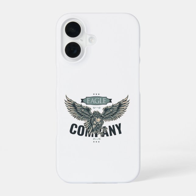 Coque iPhone 16 Compagnie Retro Eagle Design Américain (Verso)