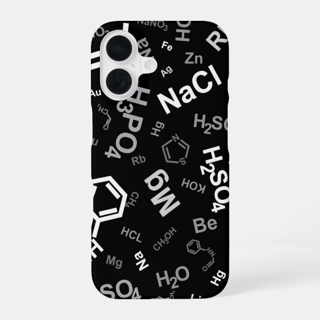 Coque iPhone 16 Composés chimiques éléments (Verso)