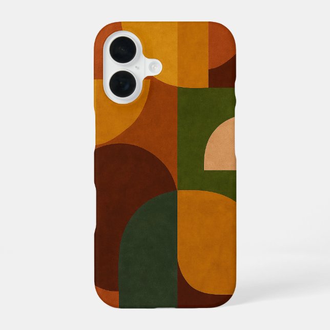 Coque iPhone 16 Composition Abstraite Moderne du Milieu du Siècle (Verso)