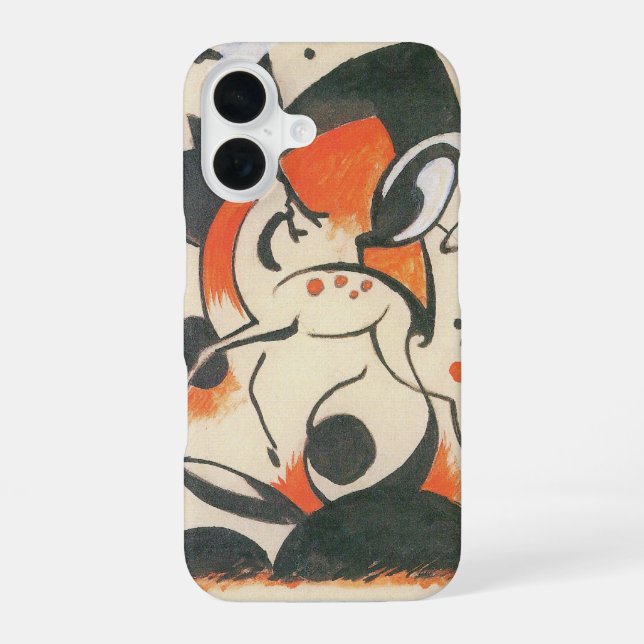 Coque iPhone 16 Composition avec deux cerfs de Franz Marc (Verso)