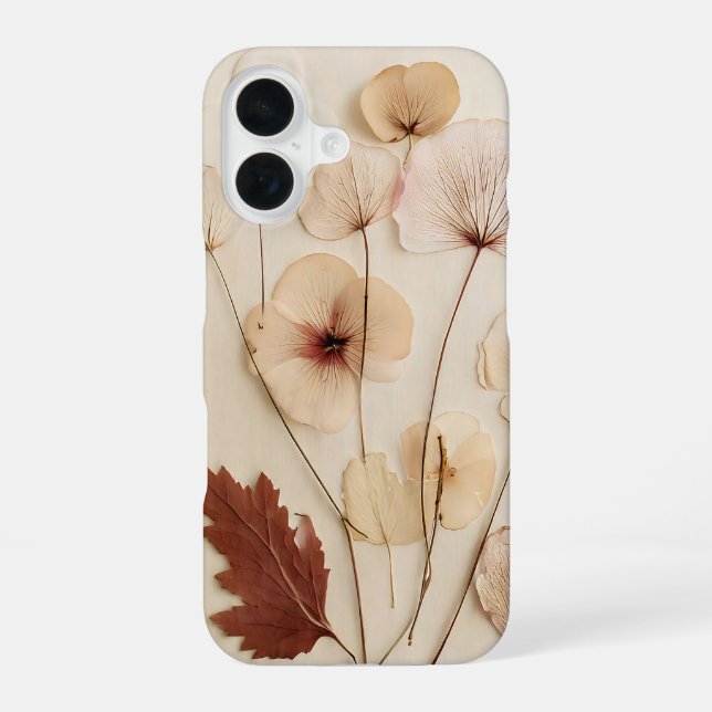 Coque iPhone 16 Composition de fleurs séchées vintage (Verso)