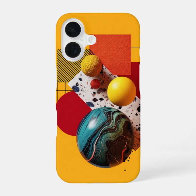 Coque iPhone 16 Composition géométrique colorée abstraite  (Verso)