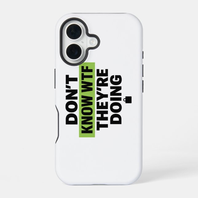 Coque iPhone 16 Conception Brat Green – Aucune idée de ce qu'ils f (Verso)