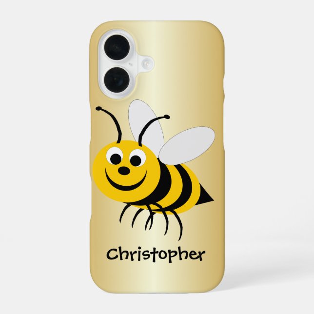 Coque iPhone 16 Conception d'abeilles (Verso)