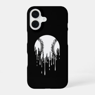 Coque iPhone 16 Conception de baseball qui dégouline pour les fans