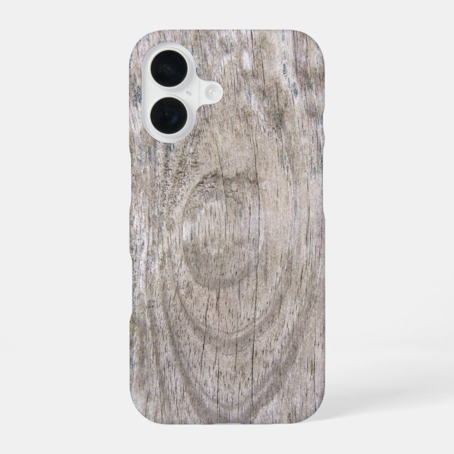Coque iPhone 16 conception de bois patiné (Verso)
