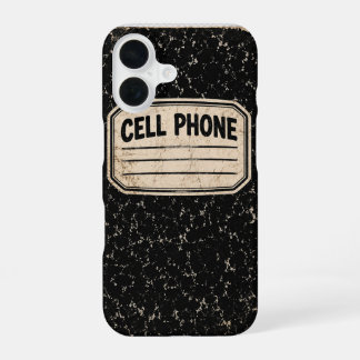 Coque iPhone 16 conception de cahier pour téléphone cellulaire
