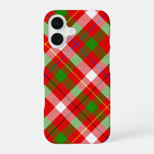 Coque iPhone 16 Conception de carreaux en flanelle rouge vert blan