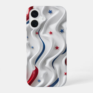 Coque iPhone 16 Conception de drapeau américain 3D