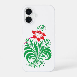 Coque iPhone 16 Conception de fleurs florales ornementales – Éléga