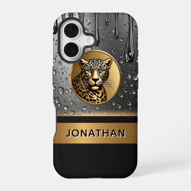 Coque iPhone 16 Conception de force de léopard 🐆 (Verso)