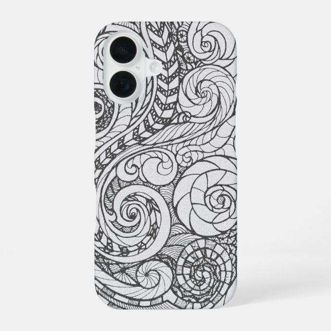 Coque iPhone 16 Conception de gribouillis (Verso)