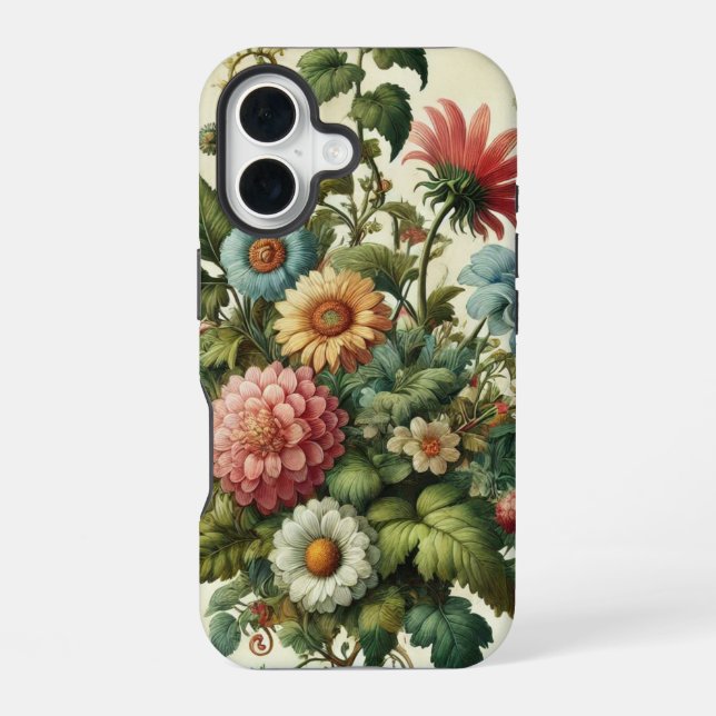 Coque iPhone 16 Conception de jardin sans couture (Verso)