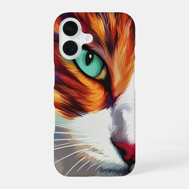 Coque iPhone 16 Conception de l'œil de chat (Verso)