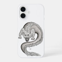 Conception de loup-dragon noir et blanc