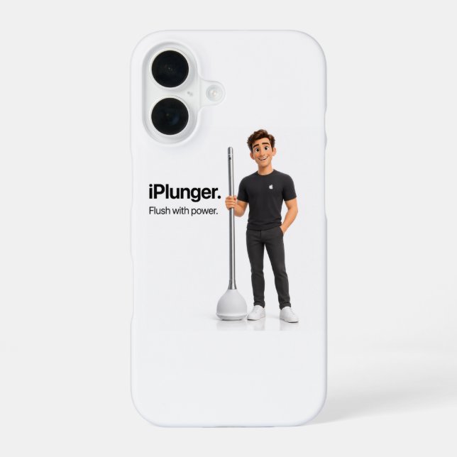 Coque iPhone 16 Conception de mème de parodie de technologie iPlun (Verso)