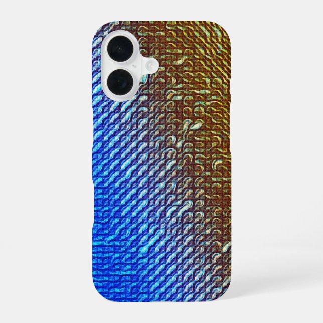 Coque iPhone 16 Conception de motif à ondulations dégradé moderne (Verso)