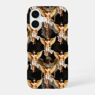 Coque iPhone 16 Conception de motif d'anges dorés célestes