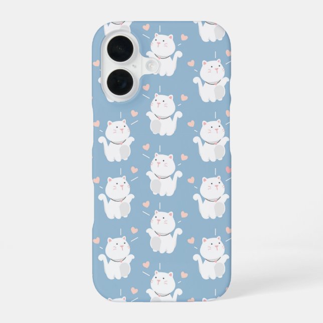 Coque iPhone 16 Conception de motif de chat mignon (Verso)