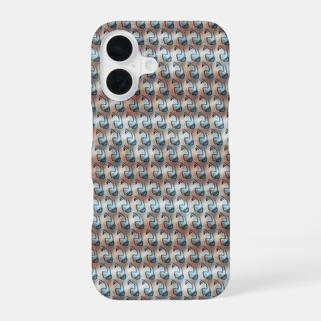 Coque iPhone 16 Conception de motif numérique abstrait moderne 124 (Verso)