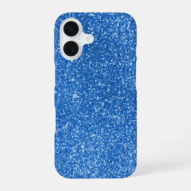 Coque iPhone 16 Conception de paillettes bleues (Verso)
