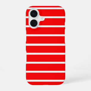 Coque iPhone 16 Conception de rayures rouges et blanches