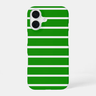 Coque iPhone 16 Conception de rayures vertes et blanches