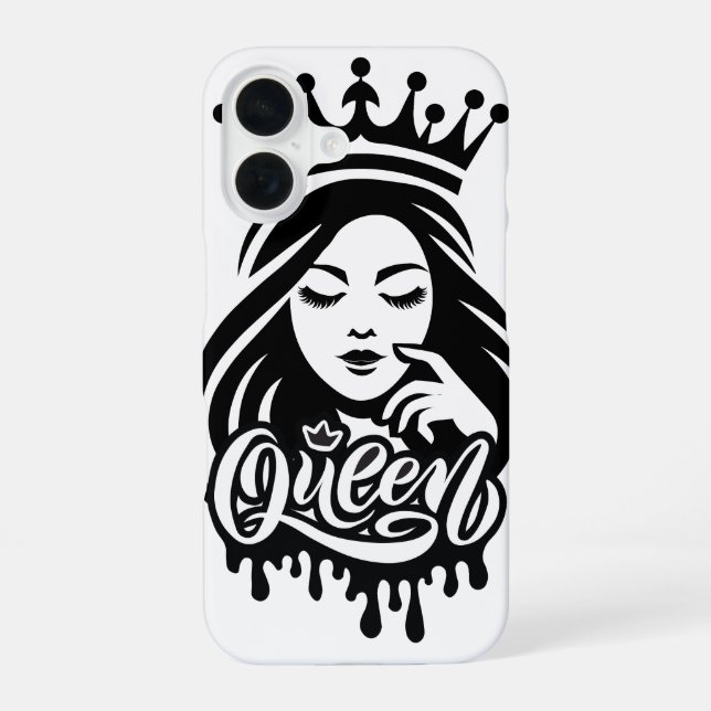 Coque iPhone 16 Conception de Reine – Couronne Royale Élégante (Verso)