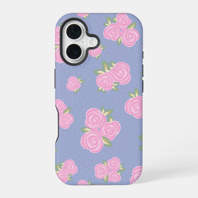 Coque iPhone 16 Conception de rose antique romantique (Verso)