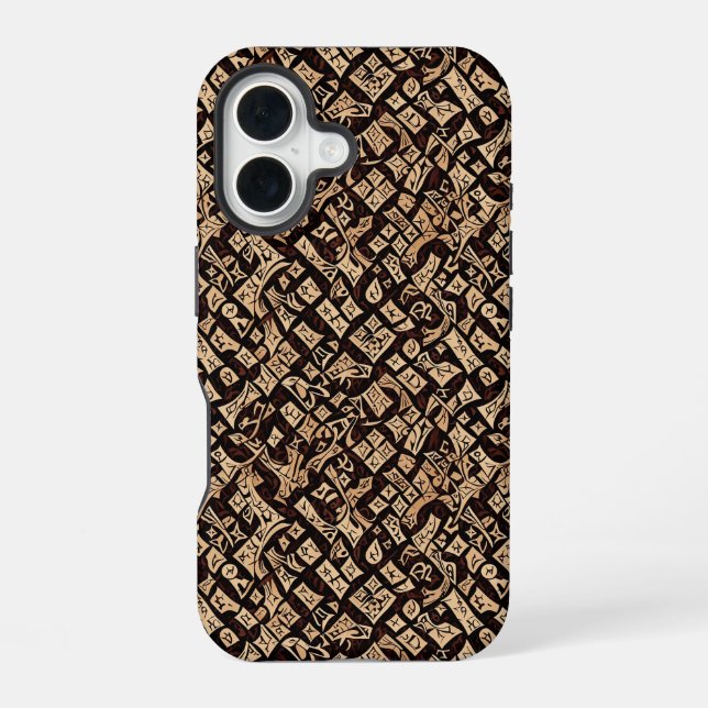 Coque iPhone 16 Conception de teint et de dos primitifs (Verso)