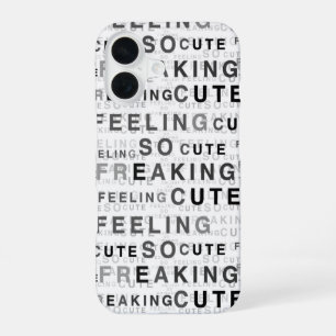 Coque iPhone 16 Conception de texte mignon et déroutante
