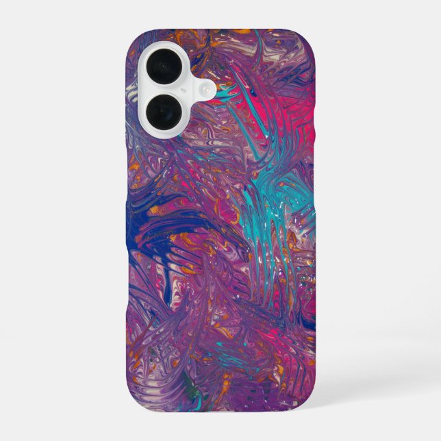 Coque iPhone 16 Conception de tourbillon de griffes de couleur (Verso)