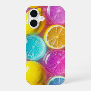 Coque iPhone 16 Conception de tranche de fruit colorée avec textur