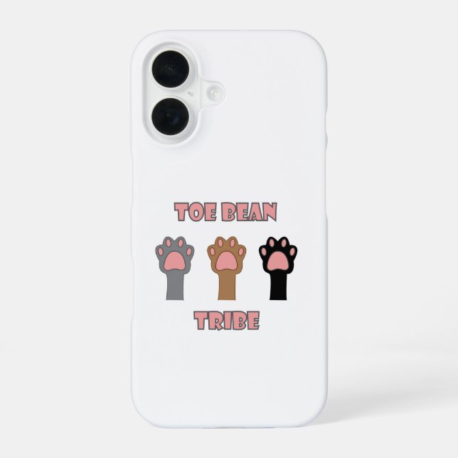 Coque iPhone 16 Conception de trio de pattes de chat aux haricots  (Verso)