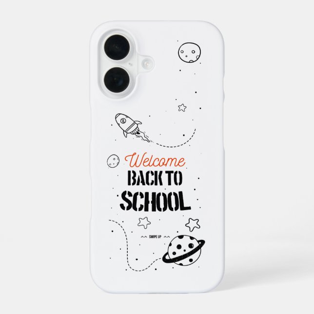 Coque iPhone 16 Conception de typographie de rentrée scolaire (Verso)