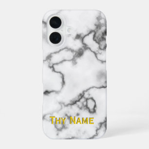 Coque iPhone 16 Conception en marbre blanc -