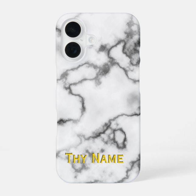 Coque iPhone 16 Conception en marbre blanc -  (Verso)