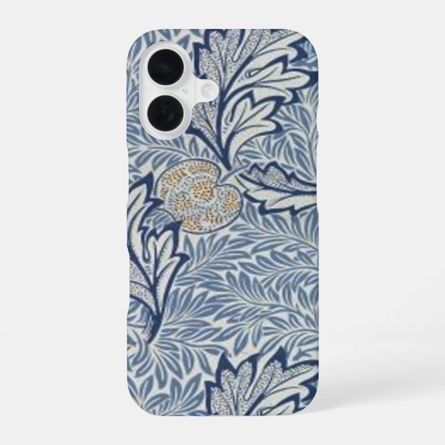 Coque iPhone 16 Conception florale de pomme de William Morris (Verso)