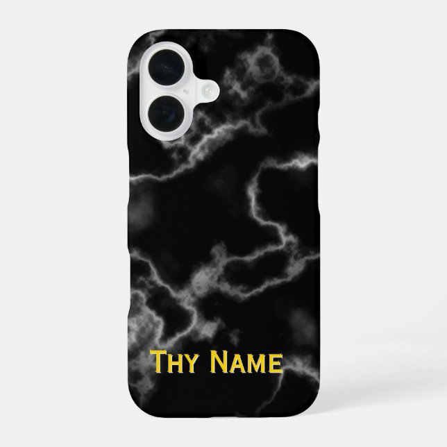 Coque iPhone 16 Conception Marbre noir -  (Verso)