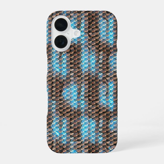 Coque iPhone 16 Conception moderne abstraite de motif numérique 12 (Verso)